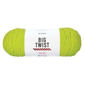 Big Twist 100% Acrylic Value Yarn 380yd Slime Green Worsted Weight NWT
